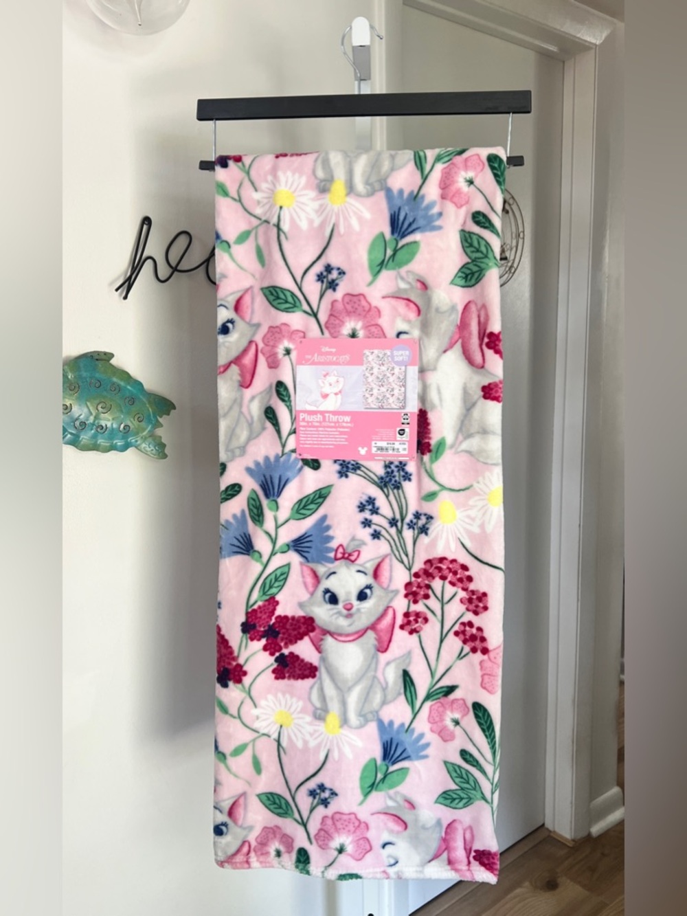 NWT Disney Aristocats Marie Kitty Cat Pink Plush 50X70 Plush Throw Blanket VIRAL